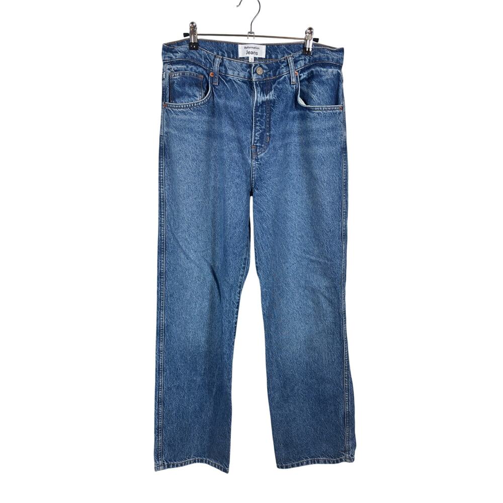 Reformation Val 90s Mid Rise Straight Jeans Womens 30 Blue Pelican Wash